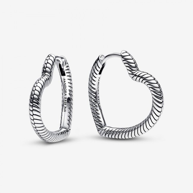 Pandora Sterling Silver Moments Hoop Earrings